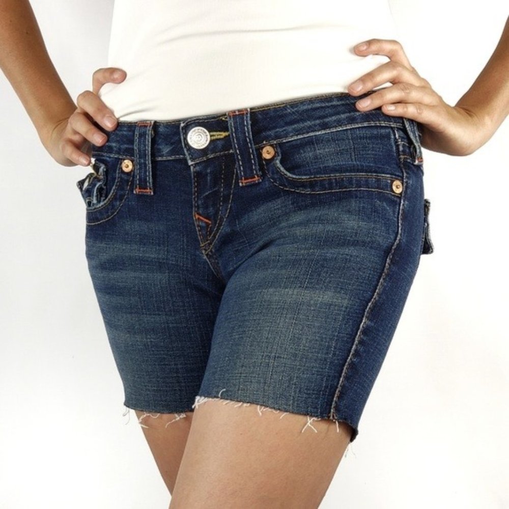 True Religion Joey Cut Off Jean Shorts